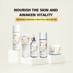 DR.ROSEVA 5-pieces Facial Rice Extract Hyaluronic Acid Niacinamide Rice Extract Firming Anti Aging Wrinkle Skin Care Set