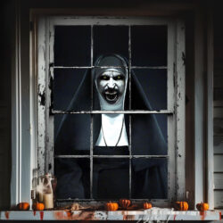 3D Holiday Halloween Horror Witch Window Cover Family Party Decoration Witch Zombie Ghosts Super Terrifying Photo Studio Backdrop Door Window Hanging Banner